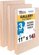 🎨 u.s. art supply birch wood paint pouring panel boards - 11"x14", pack of 3 - artist depth wooden wall canvases for mixed-media craft, acrylic, oil, encaustic logo