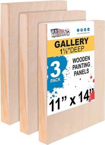 img 4 attached to 🎨 Панели для наливного живописи из березового дерева U.S. Art Supply - 11"x14", пакет из 3 штук - художественные деревянные подрамники для смешанных медиа техник, акрил, масло, энкаустика.