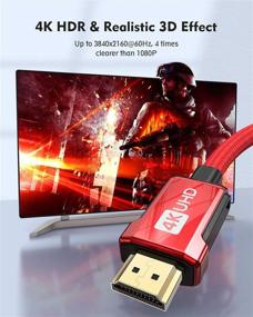 img 3 attached to 🔌 Silkland 4K HDMI Cable 6.6ft - High Speed 18Gbps 4K 60Hz HDMI 2.0 Cable with HDR10, ARC, HDCP 2.2 & 3D - Ultra HD Quality for UHD TV, Blu-ray, PS4/PS3, Projector