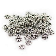 🌼 antiqued silver daisy spacer metal beads 4mm - 500 pieces by gbstore for jewelry making logo