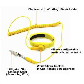 img 1 attached to Adjustable Antistatic Wrist Silicone Yellow