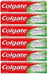 img 4 attached to 🦷 Whiten Teeth with Colgate Sparkling White Whitening Toothpaste, Mint - 8 ounce (6 Pack)