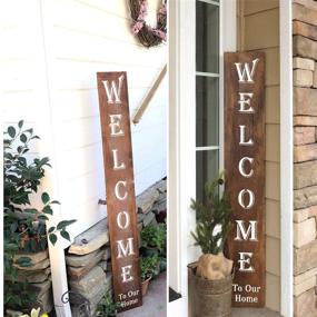 img 2 attached to Easy-to-Use Welcome Sign Stencils: 8-Pack Vertical Templates for Wood Painting – Reusable Letter Stencils to Enhance Front Porch Signs