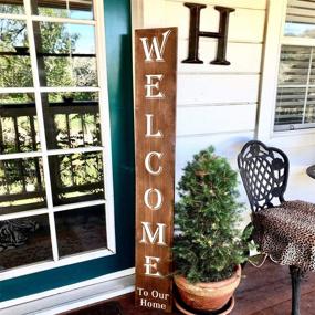 img 3 attached to Easy-to-Use Welcome Sign Stencils: 8-Pack Vertical Templates for Wood Painting – Reusable Letter Stencils to Enhance Front Porch Signs