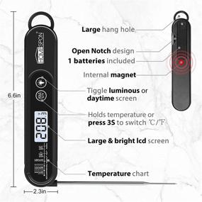 img 2 attached to HOMESPON DT-105: Waterproof Digital Meat 🌡️ Thermometer for Kitchen, Cooking, BBQ Grill, and Smoker