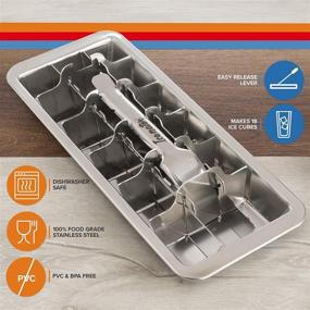 img 1 attached to 🧊 Stainless Steel Ice Cube Tray with Handle - BPA-Free, Easy Removal Metal Ice Trays, 18 Slot Mold for Freezer - Ideal for Baby Food, Juice, Popsicles (1 Pack)