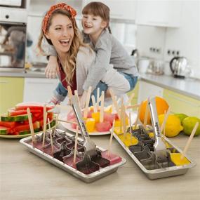 img 2 attached to 🧊 Stainless Steel Ice Cube Tray with Handle - BPA-Free, Easy Removal Metal Ice Trays, 18 Slot Mold for Freezer - Ideal for Baby Food, Juice, Popsicles (1 Pack)