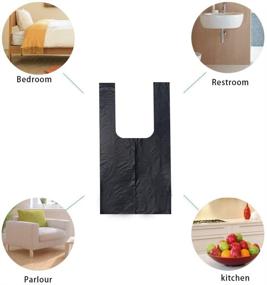 img 1 attached to Premium 100 Counts 4 Gallon 45x60Cm Kitchen Trash Bags with Handles - Ideal for Bathroom & Small Spaces - Contractor Bags (100pcs Black 45x60CM)