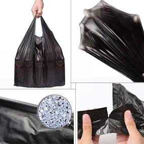 img 3 attached to Premium 100 Counts 4 Gallon 45x60Cm Kitchen Trash Bags with Handles - Ideal for Bathroom & Small Spaces - Contractor Bags (100pcs Black 45x60CM)