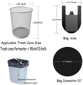 img 2 attached to Premium 100 Counts 4 Gallon 45x60Cm Kitchen Trash Bags with Handles - Ideal for Bathroom & Small Spaces - Contractor Bags (100pcs Black 45x60CM)
