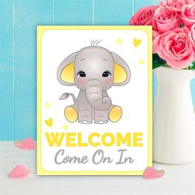 img 1 attached to 🐘 Adorable Yellow Elephant Baby Shower Table Decorations Signs - Enhance Your Centerpiece Decor with Gender Neutral Supplies