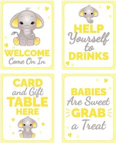 img 4 attached to 🐘 Adorable Yellow Elephant Baby Shower Table Decorations Signs - Enhance Your Centerpiece Decor with Gender Neutral Supplies