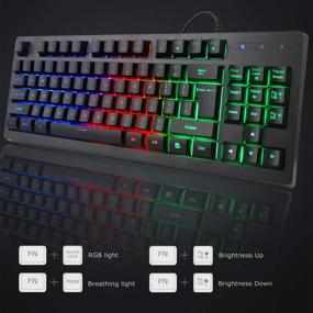 img 2 attached to Enhance Gaming Experience with RGB 87 🎮 Keys Gaming Keyboard and Backlit Mouse Combo by BlueFinger