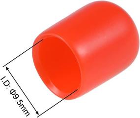 img 2 attached to 🔴 uxcell 100pcs Rubber End Caps 3/8-inch(9.5mm) ID Vinyl Round Tube Bolt Cap Cover Thread Protectors Red: Premium Quality, Exact Fit Rubber End Caps for Maximum Protection