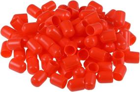 img 4 attached to 🔴 uxcell 100pcs Rubber End Caps 3/8-inch(9.5mm) ID Vinyl Round Tube Bolt Cap Cover Thread Protectors Red: Premium Quality, Exact Fit Rubber End Caps for Maximum Protection