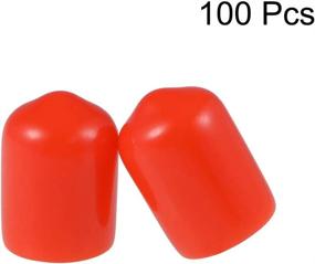 img 3 attached to 🔴 uxcell 100pcs Rubber End Caps 3/8-inch(9.5mm) ID Vinyl Round Tube Bolt Cap Cover Thread Protectors Red: Premium Quality, Exact Fit Rubber End Caps for Maximum Protection