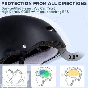 img 3 attached to MCBOB Skateboard Helmet: Ultimate Protection with Impact-Absorbing Core & Two Removable Liners for Multi-Sport Safety - Ideal for Kids, Youth & Adults