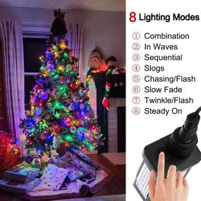 img 1 attached to 🎄 320 LED Rainbow Christmas Tree String Lights - 8 Modes 115ft/35m End-to-End Plug in Outdoor Indoor Waterproof Fairy Twinkle Xmas Decoration Lights for Room/Home/Wedding/New Year Decor - Colorful