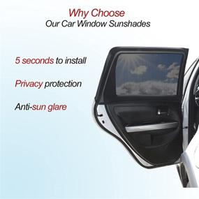 img 2 attached to 🚗 Adjustable Elastic Fabric Car Shade Set | Universal Sun Protection for Baby & Car | Full Rear & Side Window Cover (2Pcs)