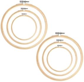 img 4 attached to 6-Piece Bamboo Embroidery Hoops Set for DIY Art and Craft Sewing - 3 Inch, 5 Inch, and 7 Inch Sizes