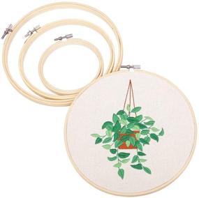 img 3 attached to 6-Piece Bamboo Embroidery Hoops Set for DIY Art and Craft Sewing - 3 Inch, 5 Inch, and 7 Inch Sizes