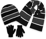 🧣 boys knit hat, scarf, and gloves set by polar wear logo