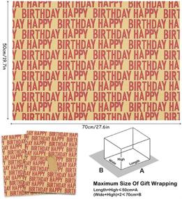 img 2 attached to 🎁 Gender-Inclusive Birthday Wrapping Paper Kit, Assorted Designs for All Ages, Environmentally-Friendly Multipack (7 Sheets, 20 x 28 inches per sheet, 27 Sq.ft. total), Including 10 Gift Tags, Jute Twine, and Tape Stickers