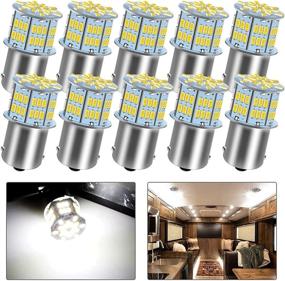 img 4 attached to 10PCS Linkstyle RV LED Light Bulbs 1156 1141 1003 BA15S - Super Bright 3014 54SMD, 12-24 Volt Replacement Bulbs for Indoor Lights, Backup Reverse Lighting in Trailers, Campers, Boats, Motorhomes, Cars - White