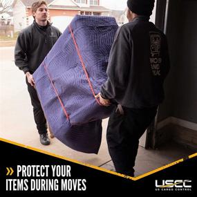 img 1 attached to 🔵 US Cargo Control Econo Saver Moving Blankets - 80" L x 72" W - Blue Non-Woven Polyester - Moving Pads for Protection in Storage or During a Move - 4 Pack