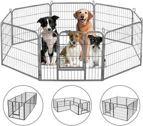 img 4 attached to 🐶 HONGFENGDZ Dog Fence Puppy Pen: Portable Outdoor Pet Playpen for Small to Medium Dogs, Cats, and Rabbits | Heavy Duty Metal Enclosure Gate, Indoor/Outdoor Large Play Yard – 8 Panels