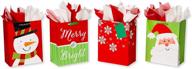 premium american greetings large christmas gift bags bundle with tissue paper sets; 4 gorgeous bags & 20 sheets of tissue paper for holiday gifts logo