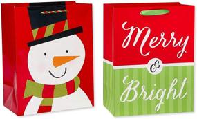 img 3 attached to Premium American Greetings Large Christmas Gift Bags Bundle with Tissue Paper Sets; 4 Gorgeous Bags & 20 Sheets of Tissue Paper for Holiday Gifts