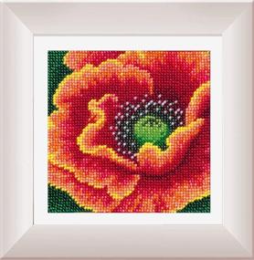 img 3 attached to 🌸 Flaming Flower" - Bead Embroidery Kit: Contemporary Cross Stitch with Preciosa Glass Seed Beads for Handcrafted Needle Arts and Decor