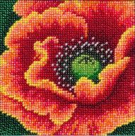 🌸 flaming flower" - bead embroidery kit: contemporary cross stitch with preciosa glass seed beads for handcrafted needle arts and decor logo