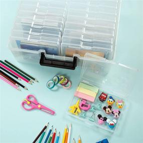 img 1 attached to 📷 5x7 Photo Box Storage and Craft Keeper - 18 Inner Photo Organizer Cases Storage Containers for Photos - Clear Photo Case (1Pack)