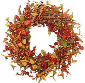 img 4 attached to 🍁 Enhance Your Entryway with the Vibrant VGIA 22 inch Artificial Fall Wreath: Perfect Autumn Decorations!