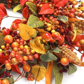 img 2 attached to 🍁 Enhance Your Entryway with the Vibrant VGIA 22 inch Artificial Fall Wreath: Perfect Autumn Decorations!