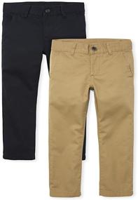 img 4 attached to 👖 Comfy & Stylish: Boys' Stretch Skinny Chino Pants by The Children's Place