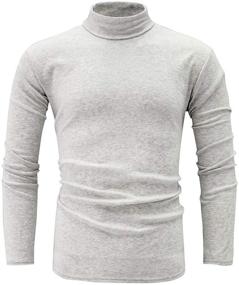 img 4 attached to Stylish and Comfortable: jonivey Men's Basic Turtleneck Long Sleeve Knitted T-Shirt Pullover Tops – Perfect for Casual Looks