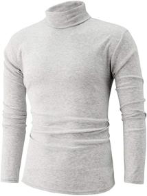 img 3 attached to Stylish and Comfortable: jonivey Men's Basic Turtleneck Long Sleeve Knitted T-Shirt Pullover Tops – Perfect for Casual Looks