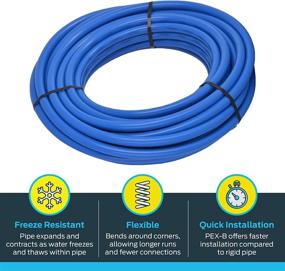 img 2 attached to 🦈 SharkBite U880B100 PEX Pipe 1 Inch, Blue, Flexible Water Pipe Tubing, Potable Water, Push-to-Connect Plumbing Fittings, 100ft Coil