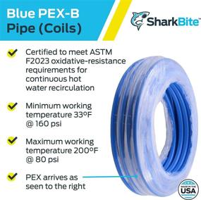 img 1 attached to 🦈 SharkBite U880B100 PEX Pipe 1 Inch, Blue, Flexible Water Pipe Tubing, Potable Water, Push-to-Connect Plumbing Fittings, 100ft Coil