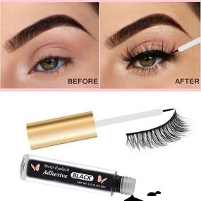 img 1 attached to 💧 HSKIE Black Eyelash Glue – Strong Waterproof Adhesive for False Lashes, Sensitive Eyes, Latex-Free Formula - 0.176 OZ