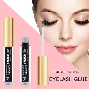 img 3 attached to 💧 HSKIE Black Eyelash Glue – Strong Waterproof Adhesive for False Lashes, Sensitive Eyes, Latex-Free Formula - 0.176 OZ