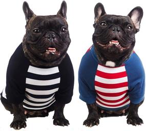img 4 attached to 🐶 Wolspaw 2-Pack Striped Dog Shirt 4th of July - Black Red XL - 100% Cotton T Shirts for X-Large Dogs - Breathable & Stretchy - Pet Boy Girl Clothes