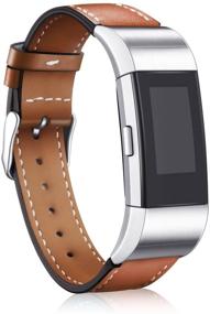 img 3 attached to 👍 Hotodeal Fitbit Charge 2 Replacement Leather Band - Classic Genuine Leather Wristband for Men and Women - Compatible and Stylish