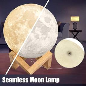 img 2 attached to 🌕 Moon Lamp Goodfeel 16 Colors LED 3D Print Moon Light with Stand, Remote, Touch Control, and USB Rechargeable. Ideal Moon Light Lamp for Kids, Friends, Lovers. Perfect Birthday & Christmas Gifts (4.7inch)