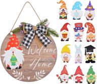 ingrinc interchangeable seasonal welcome gnome sign: versatile front door decor with 13 different gnome wall hangings for thanksgiving, christmas & holidays логотип