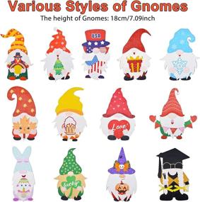 img 2 attached to INGRINC Interchangeable Seasonal Welcome Gnome Sign: Versatile Front Door Decor with 13 Different Gnome Wall Hangings for Thanksgiving, Christmas & Holidays