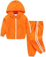 littlespring boys tracksuit 2-piece set: zip up hoodie and jogger pants - perfect for athletic activities logo